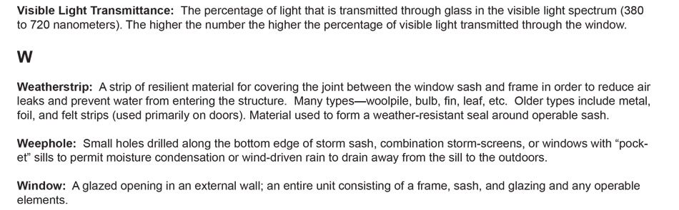 Polaris windows, patio doors, and entry doors glossary terms page 11