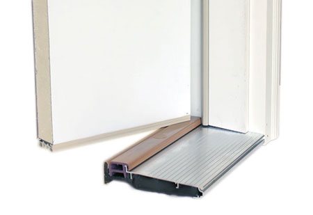 polaris fiberglass entry door thershold standard aluminium with brown riser