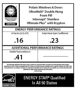 polaris technologies ultraweld double hung with foam fill intercept stainless ultimate plus2 with krypton energy performance ratings